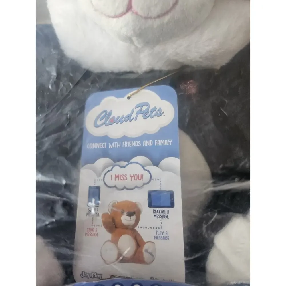 Jay@Play Cloud Pets Black & White CAT NIB plush connect with family friends